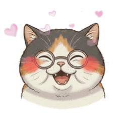 顔で語るシニア猫さんのスタンプ