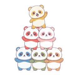 สติกเกอร์แพนด้าสีโปรด 1