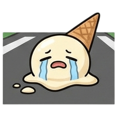 掉落在地的冰淇淋