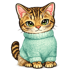 Cute bengal Mood Stickers