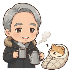 Chill Camping: Guy & Baby Shiba