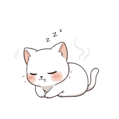 Everyday Stickers: Shy White Cat