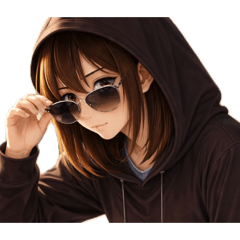 Black Hoodie's expression while working