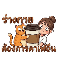 Bun Girl & Ginger Cat