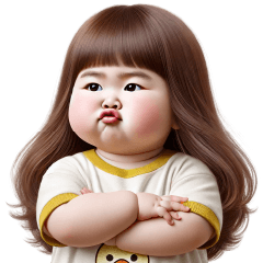 Chubby Girl Funny face194 No Text