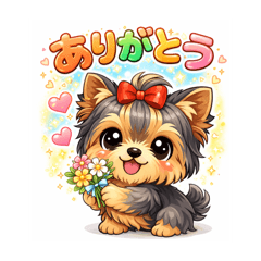 Yorkie puppy greeting