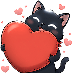 ずっと使える♡やさしい黒猫ちゃん (父母子