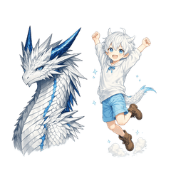 Dragon Elio & Human Luu Stickers