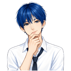 Gentle Blue-Haired Boy 0