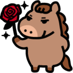 살짝 움직이는 통통 말 스티커2