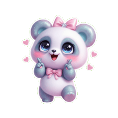 แพนด้าสีชมพูน่ารัก จุ๊บๆ กอดๆ รักนะ