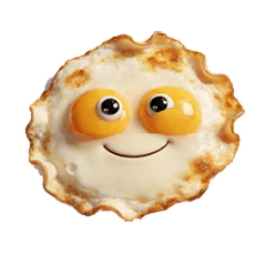 有情緒表情的美味荷包蛋