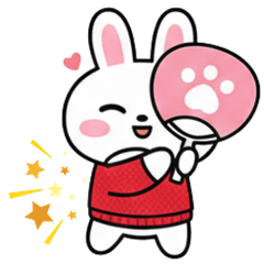 Enthusiastic Fan Rabbit in Red