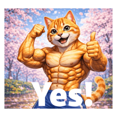 Handsome Muscle Cat  Spring Edition