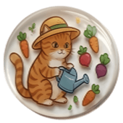 Cat  Puffy stickersSticker Style Stamp