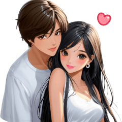 Boy & Girl Couple : Big Stickers