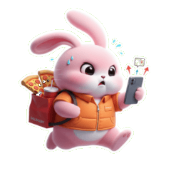 통통한 분홍 토끼의 따뜻한 포옹