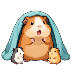 圓滾滾天竺鼠與小夥伴們玩耍日常