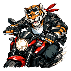 Expressive Tiger Biker Stickers2 – LINE stickers | LINE STORE