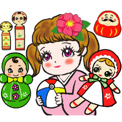 The retro Showa era-style stickers