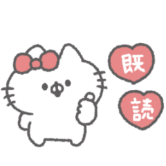 cute ribbon cat sticker #1