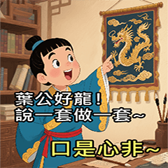 DAZ24-精選歇後語-葉公好龍！說一套做一套