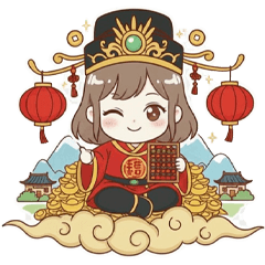 金靈兒女孩的快樂新年時光