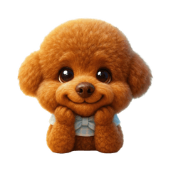 Cute Toy Poodle Basic Message Stickers