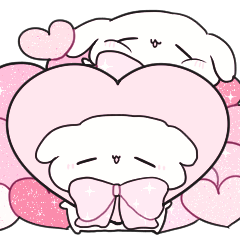 【好き】ピンクリボンのゆるいこいぬ