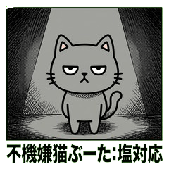 不機嫌猫ぶーた：シュールな塩対応