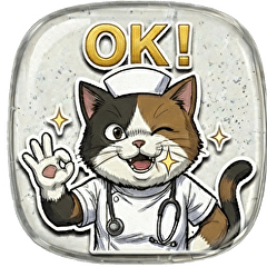 Puffy 3D Nurse Cat: Resin Dome Edition