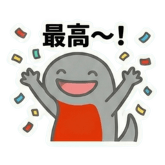 Lazy Red-Belly Newt Stickers