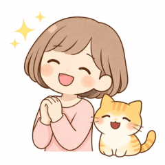 Soft Daily Stickers with Girl and Cat 2