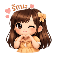 Cute girl bigeyes orange