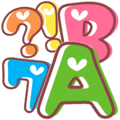 Cute retro-pop font alphabet with heart.