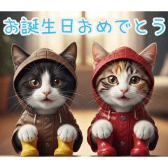 [お誕生日おめでとう専用]雨の日ネコ