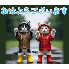 [おはようございます専用]雨の日ネコ