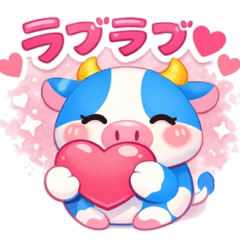 It's a cute light blue cow? It's a pig?