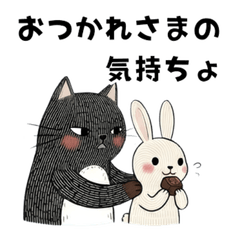 Bunny Girl Friends Valentine Stickers