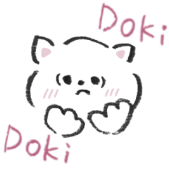 A white cat tells the feeling