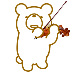 Bear playing the violin.