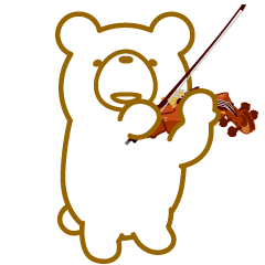 Bear playing the violin.