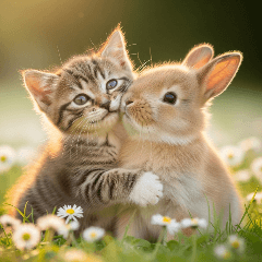 [アレンジ用]ウサギとニャンコ