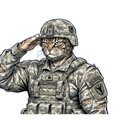 【敬礼をする猫 18】