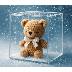 透明方塊中沉思