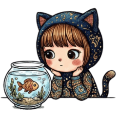 The little daily life of a cat-eared