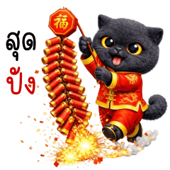 Black cat Chi Chinese New Year