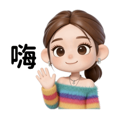 可愛女孩-彩虹毛衣女孩日常用語