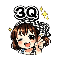 大頭女孩個性貼圖｜可愛女孩｜日常用語