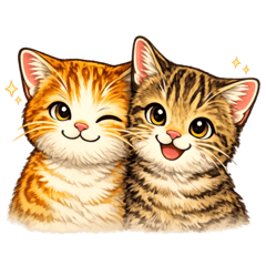 Daily stamps of friendly cat brothers